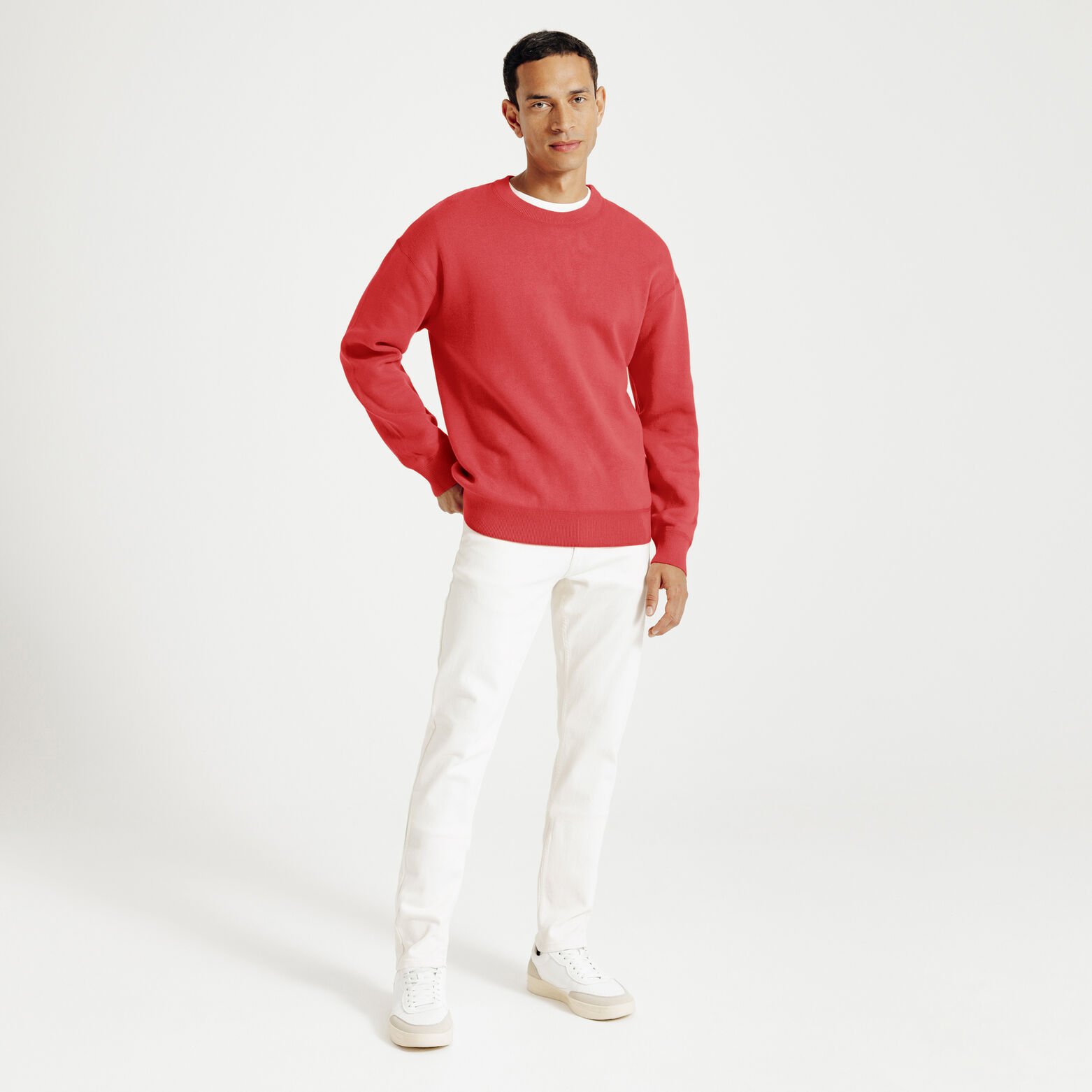 Pull col rond relax tricotage jacquard