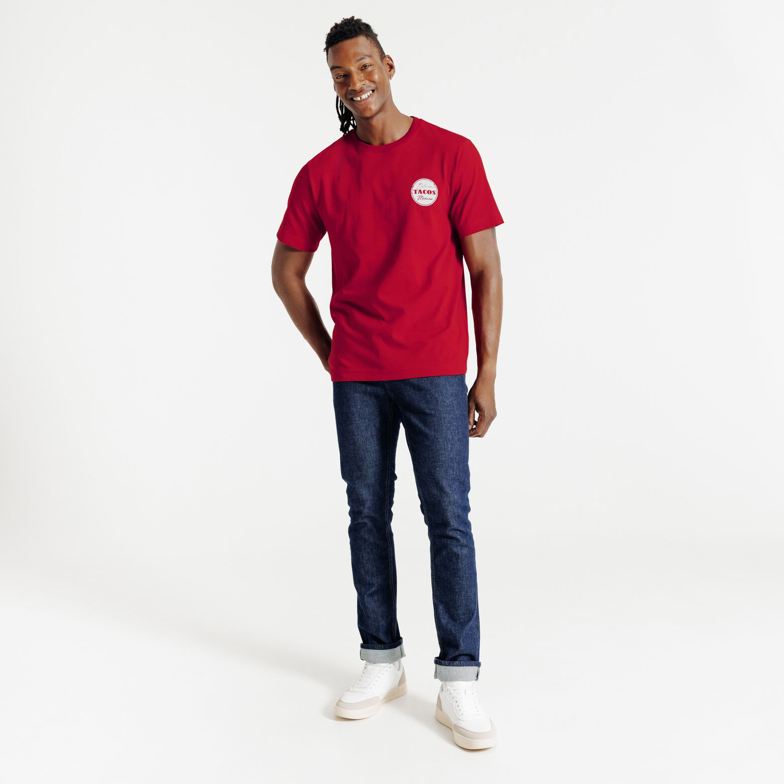 T-shirt met foodprint voor-en achteraan