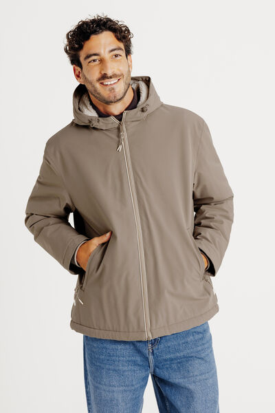 Blouson &agrave; capuche doubl&eacute; en sherpa