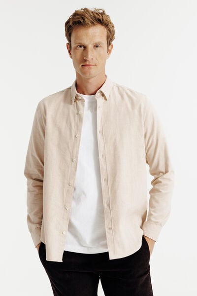 Chemise unie en coton flanelle