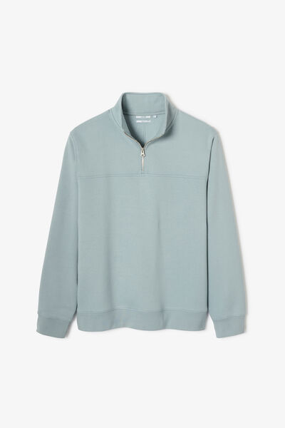 Sweat col montant zipp&eacute; uni