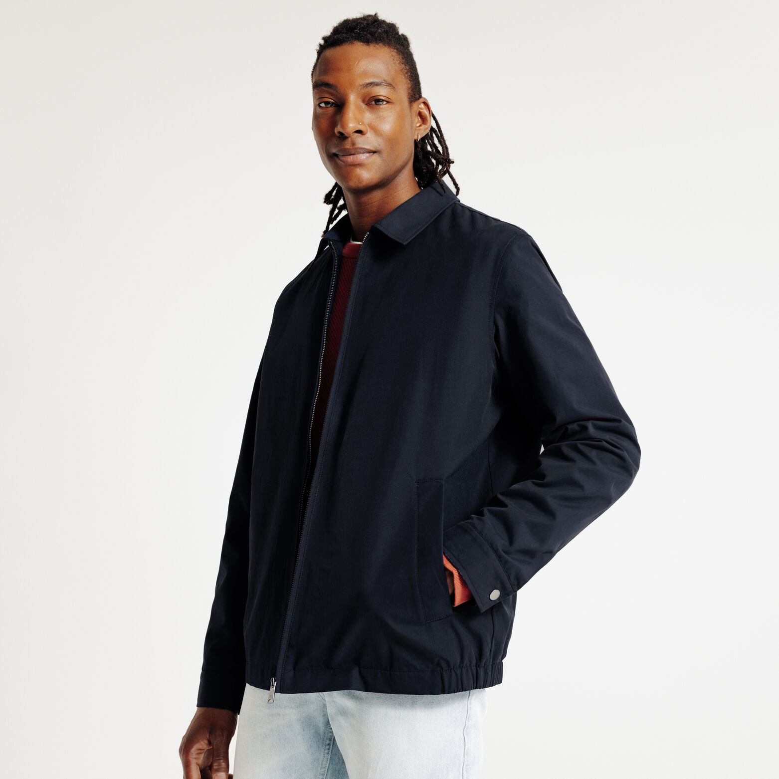 Blouson col chemise zipp&eacute;