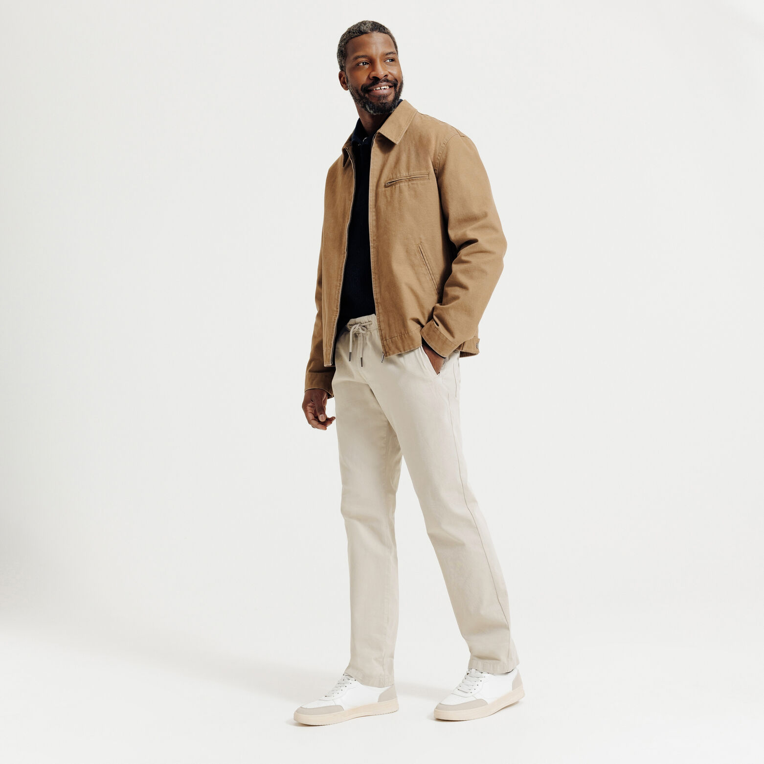 Pantalon straight taille &eacute;lastiqu&eacute;e