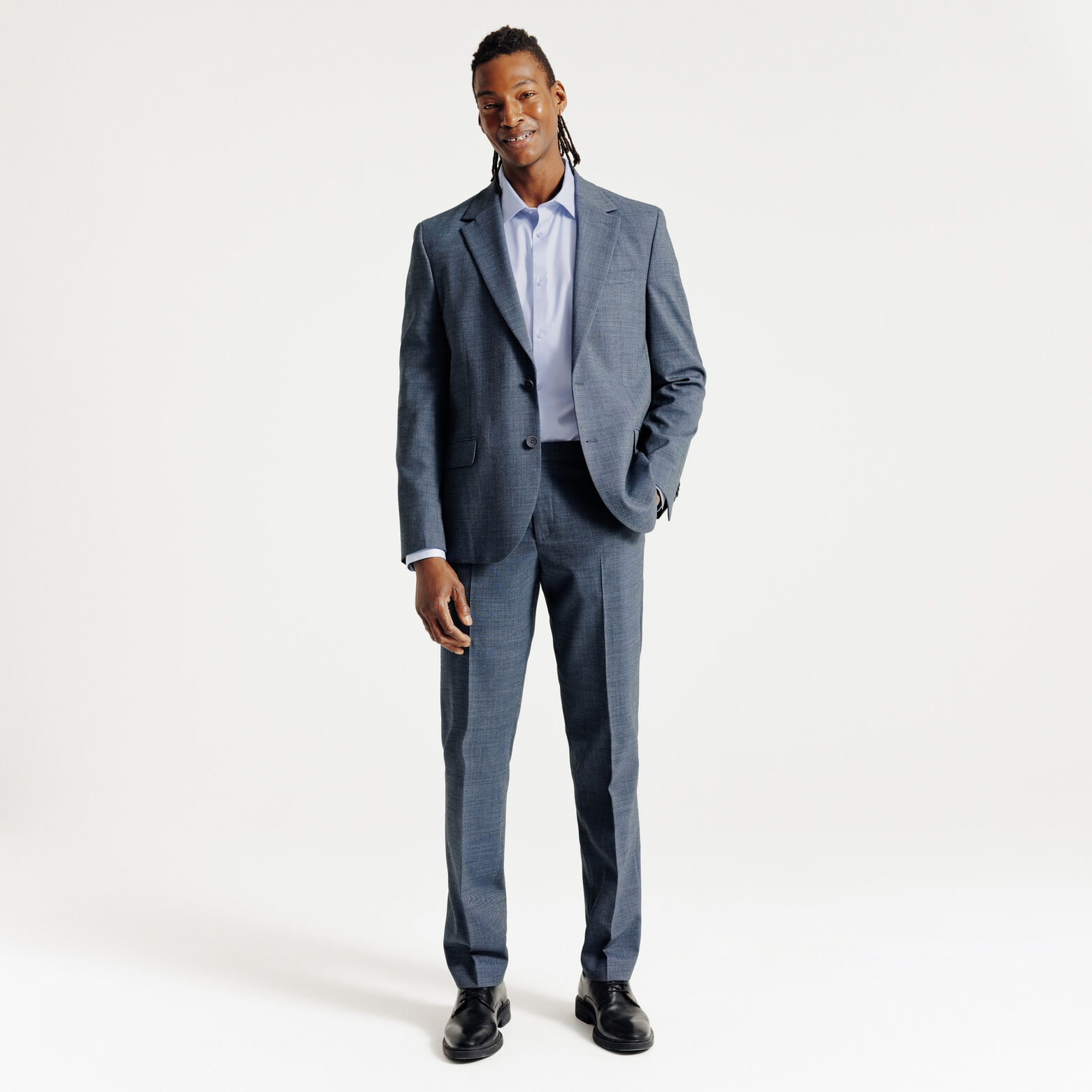 Slim fit effen strijkvrij hemd in katoen