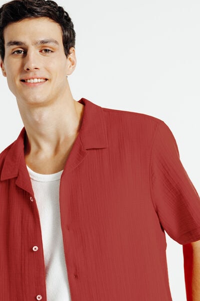 Chemisette en gaze de coton col requin