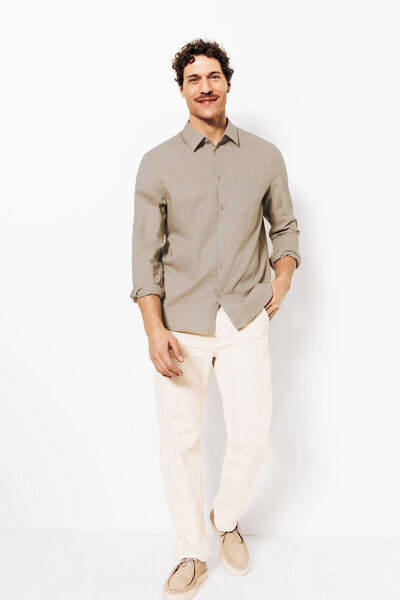 Chemise en coton lin unie