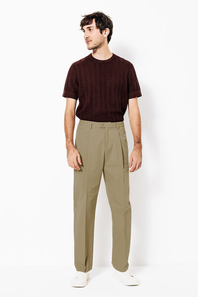 Pantalon chino large l&eacute;ger en  coton