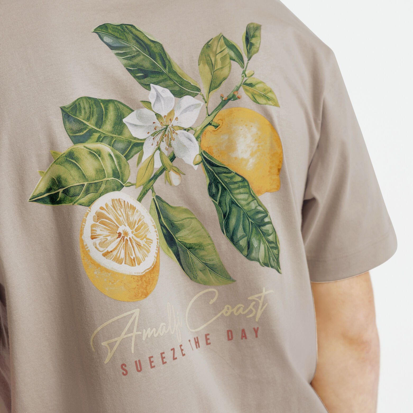 Tee shirt imprim&eacute; devant et dos citron