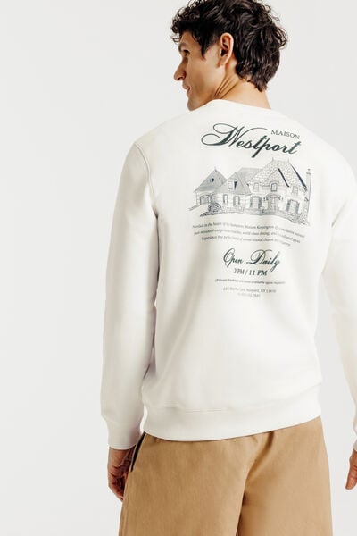 Sweat col rond imprim&eacute; devant dos