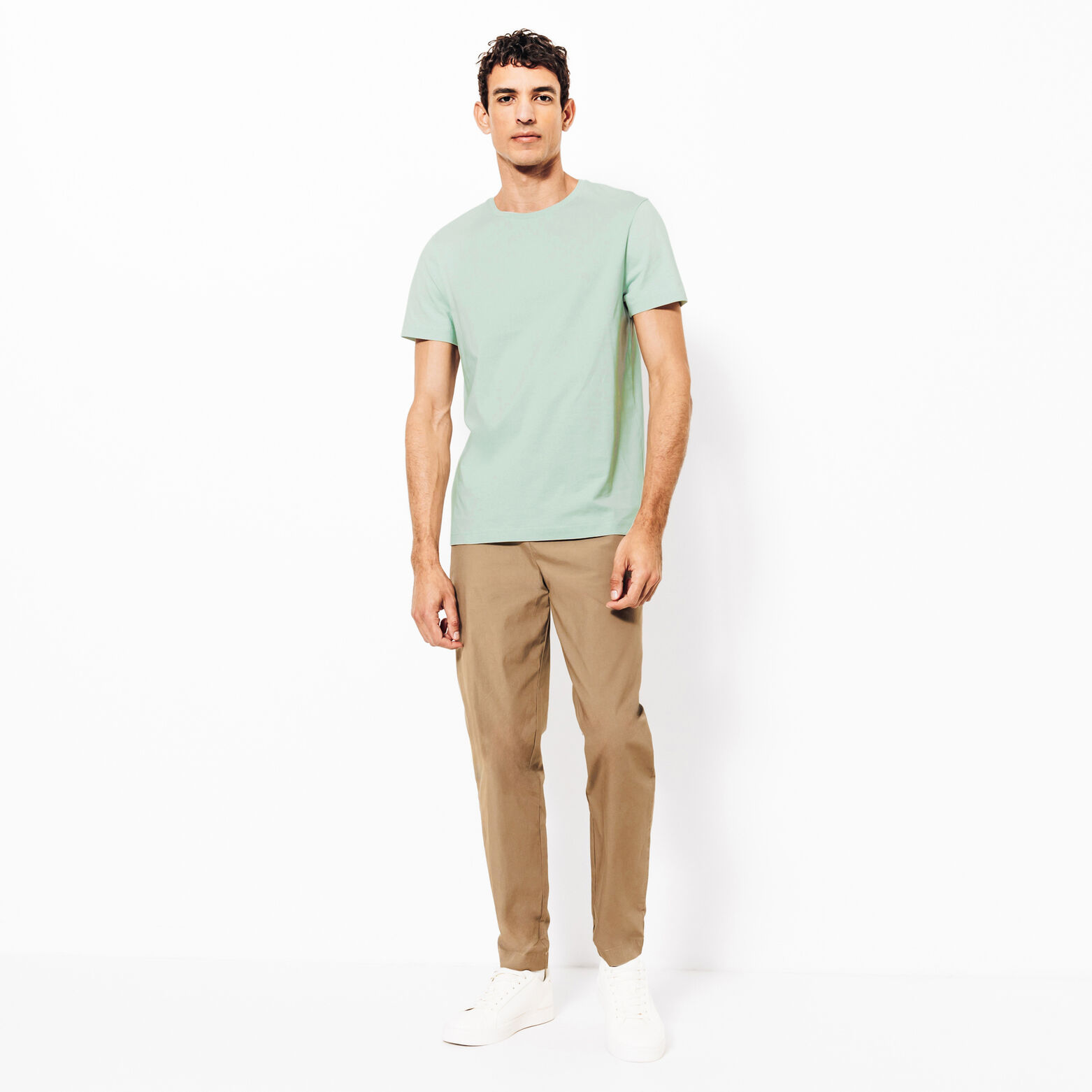 Tee shirt en coton col rond basique