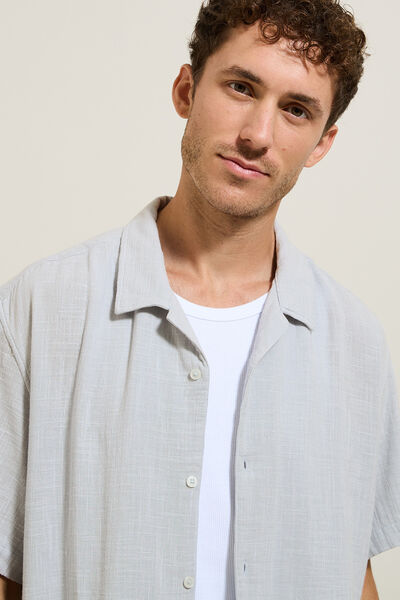 Chemisette en gaze de coton textur&eacute;e