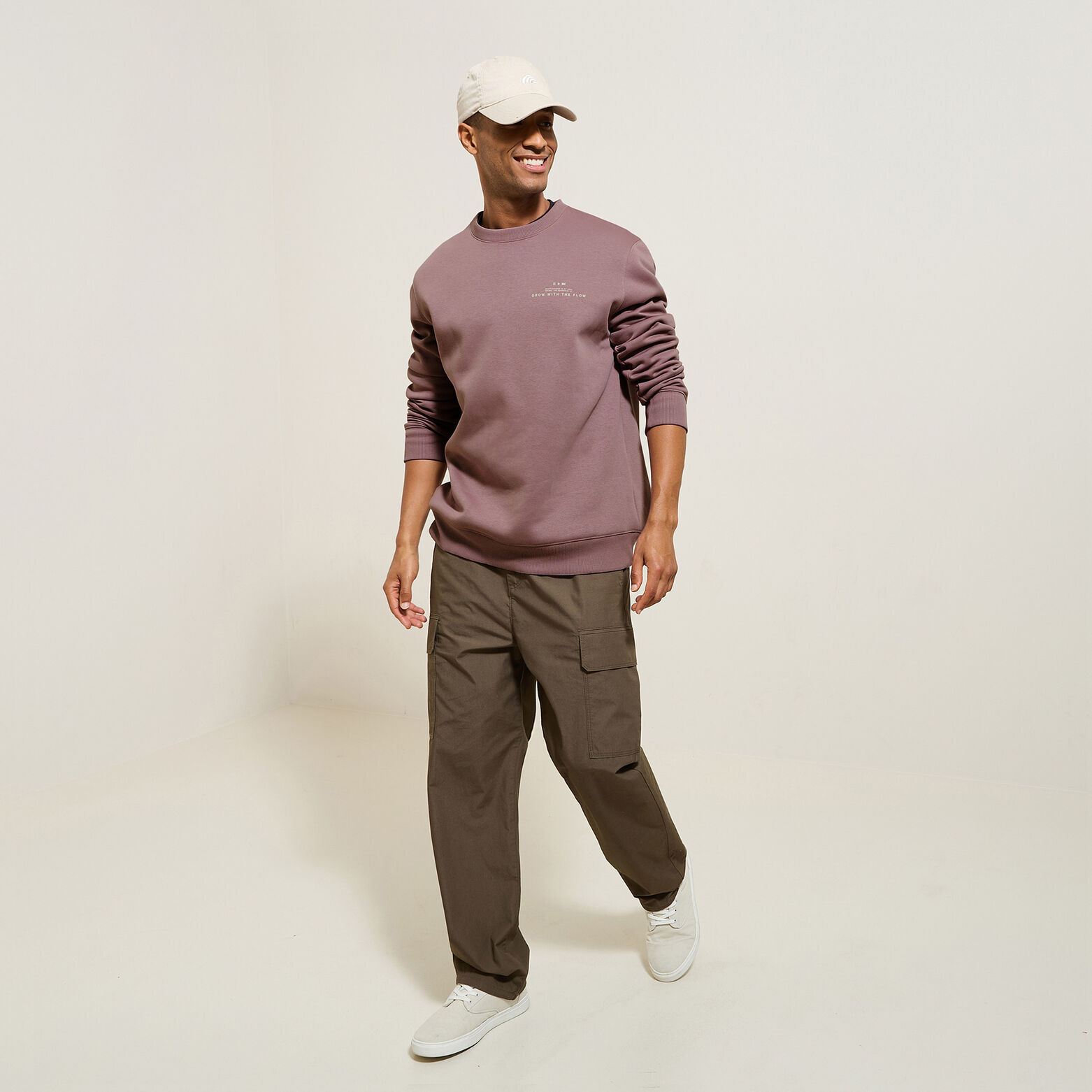 Sweat col rond imprim&eacute; devant