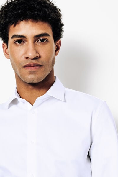 Chemise sans repassage en coton unie slim