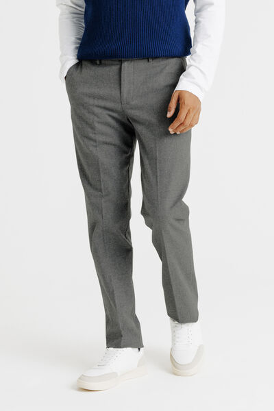 Pantalon chino straight effet flanelle