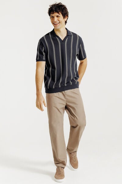 Polo manches courtes ray&eacute; col resort