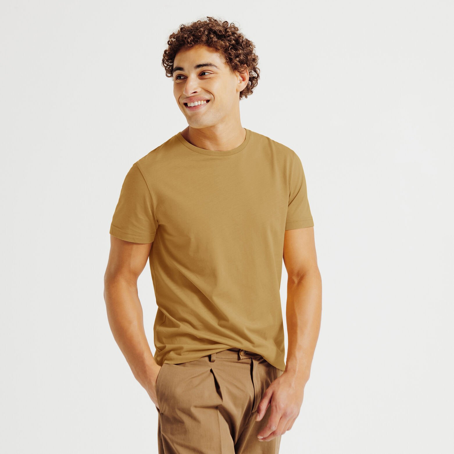 Tee shirt en coton col rond basique