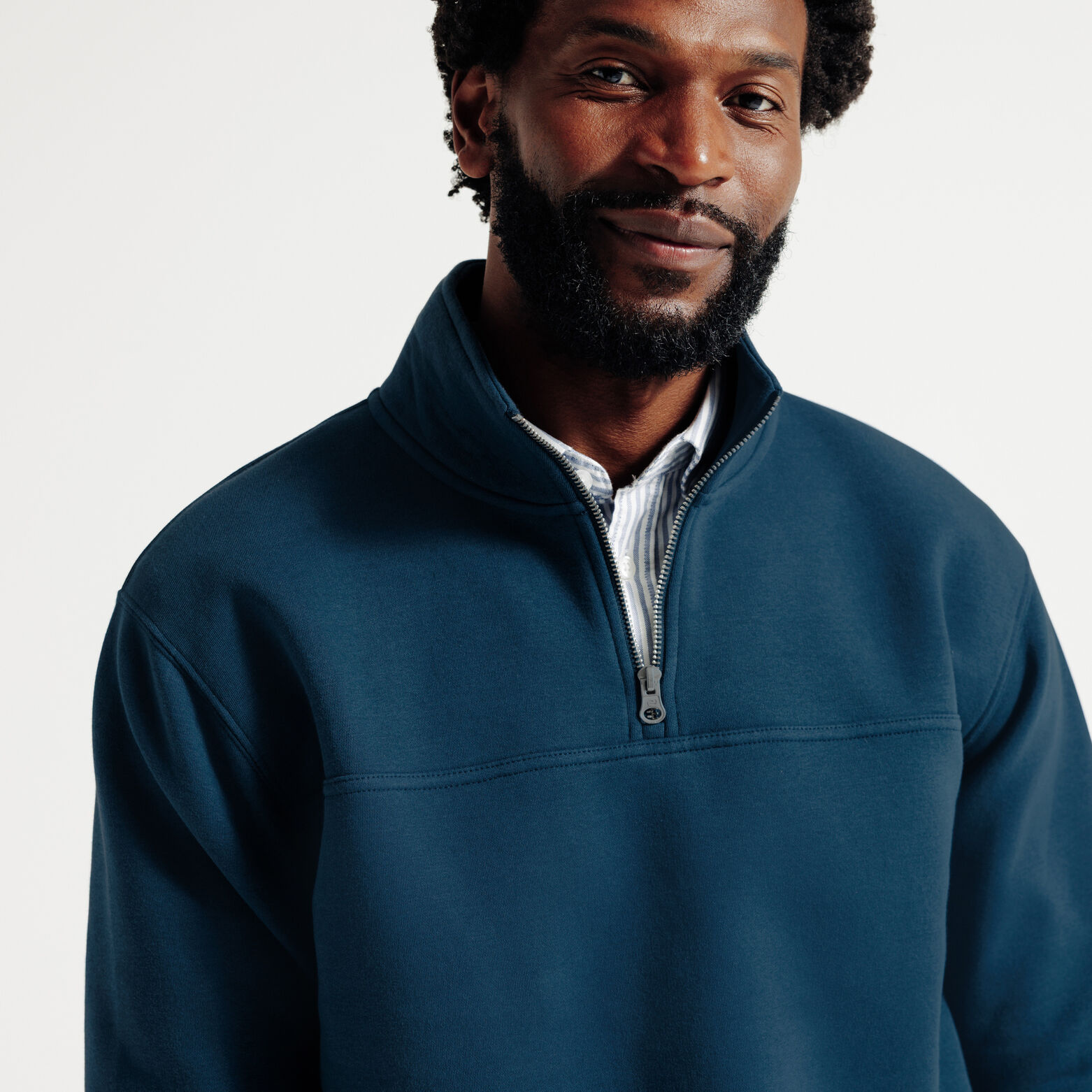 Sweat col montant zipp&eacute; uni