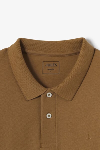 Polo manches longues piqu&eacute; uni