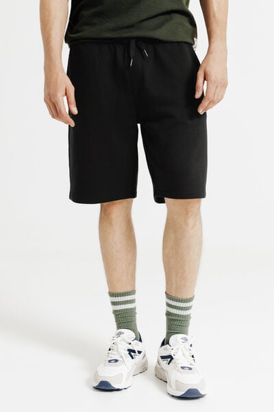 Short en molleton taille &eacute;lastiqu&eacute;e