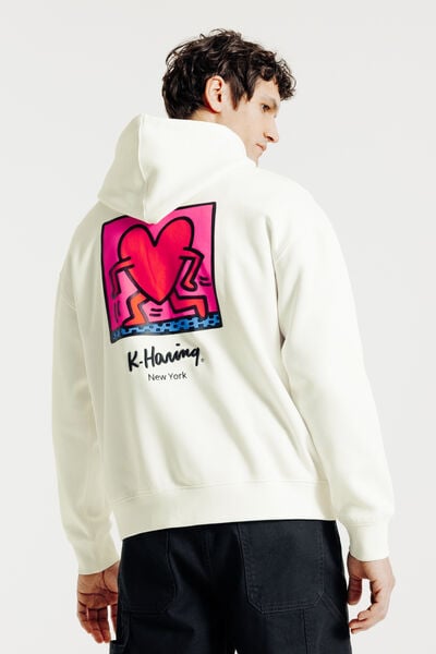 Sweat &agrave; capuche imprim&eacute; licence Keith Haring