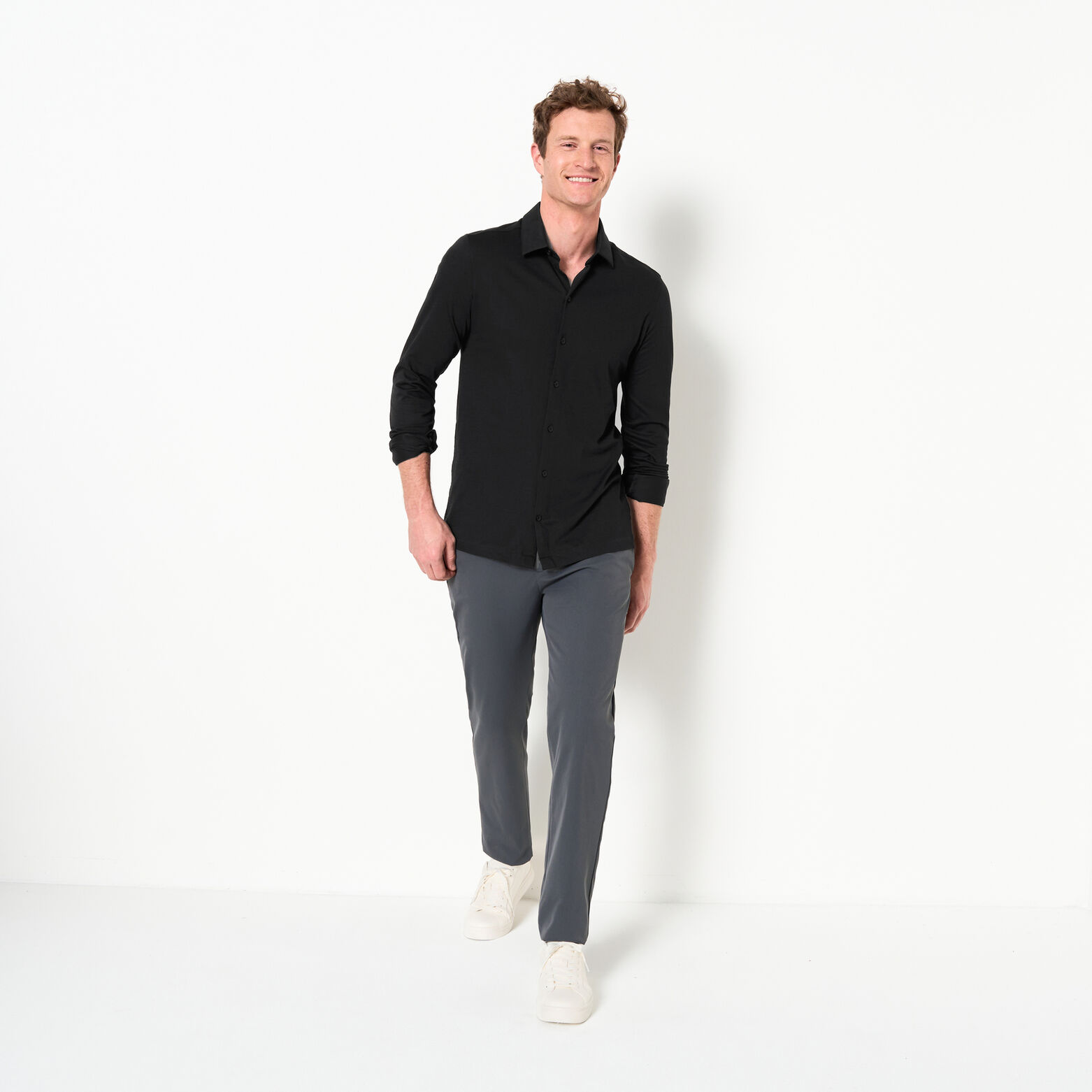 Chemise en maille coton slim