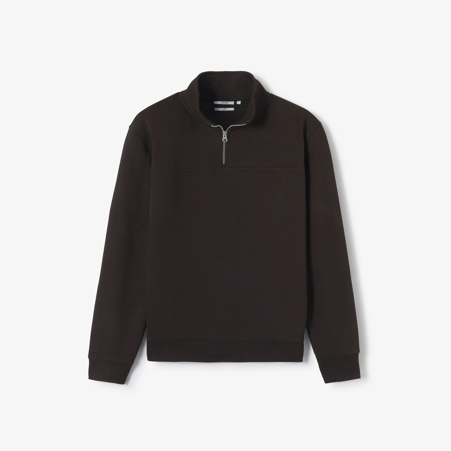 Sweat col montant zipp&eacute; uni