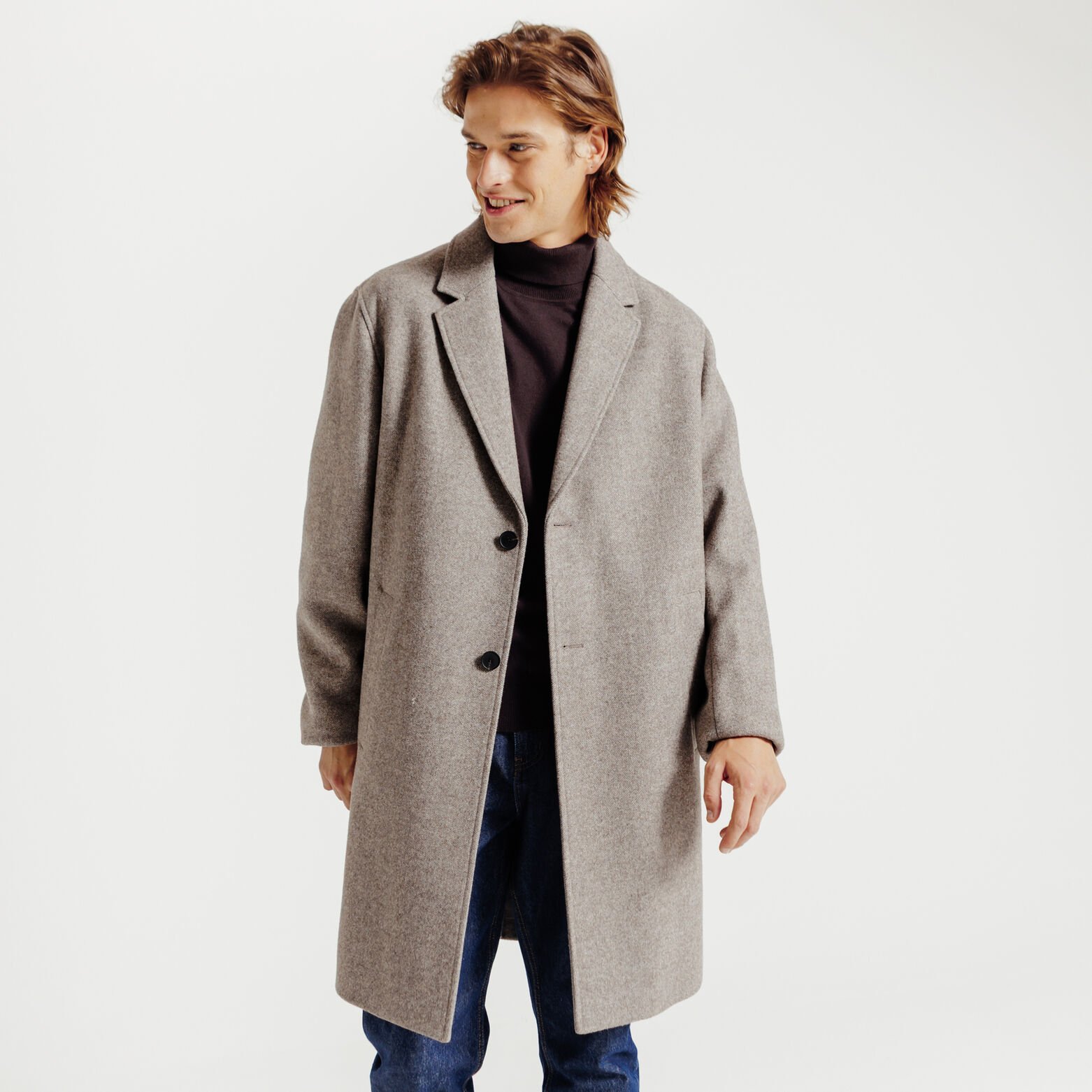 Manteau long col tailleur