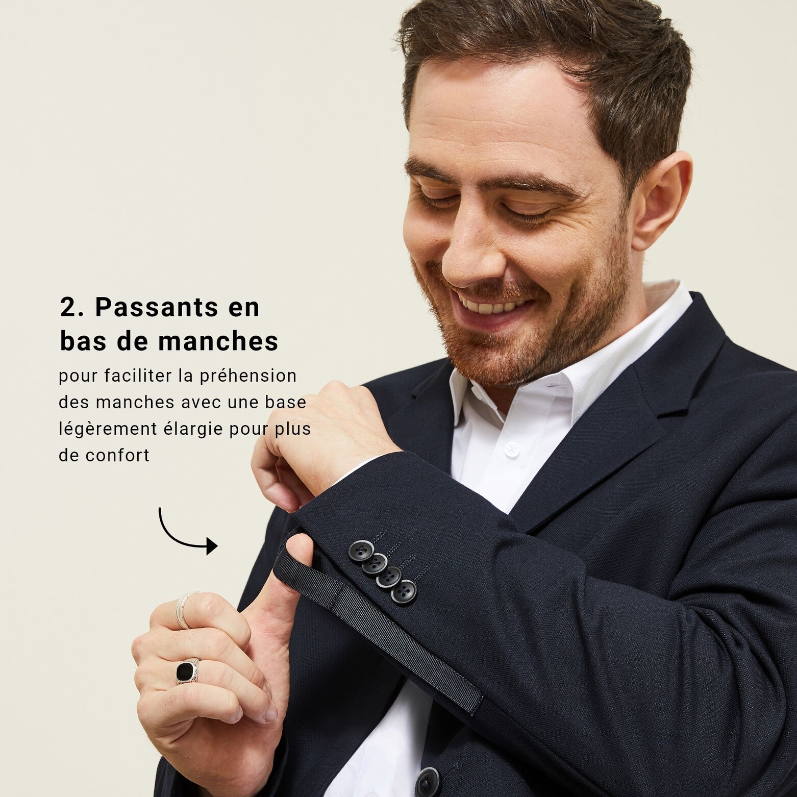 Veste de costume pour personne &agrave; mobilit&eacute; r&eacute;duite