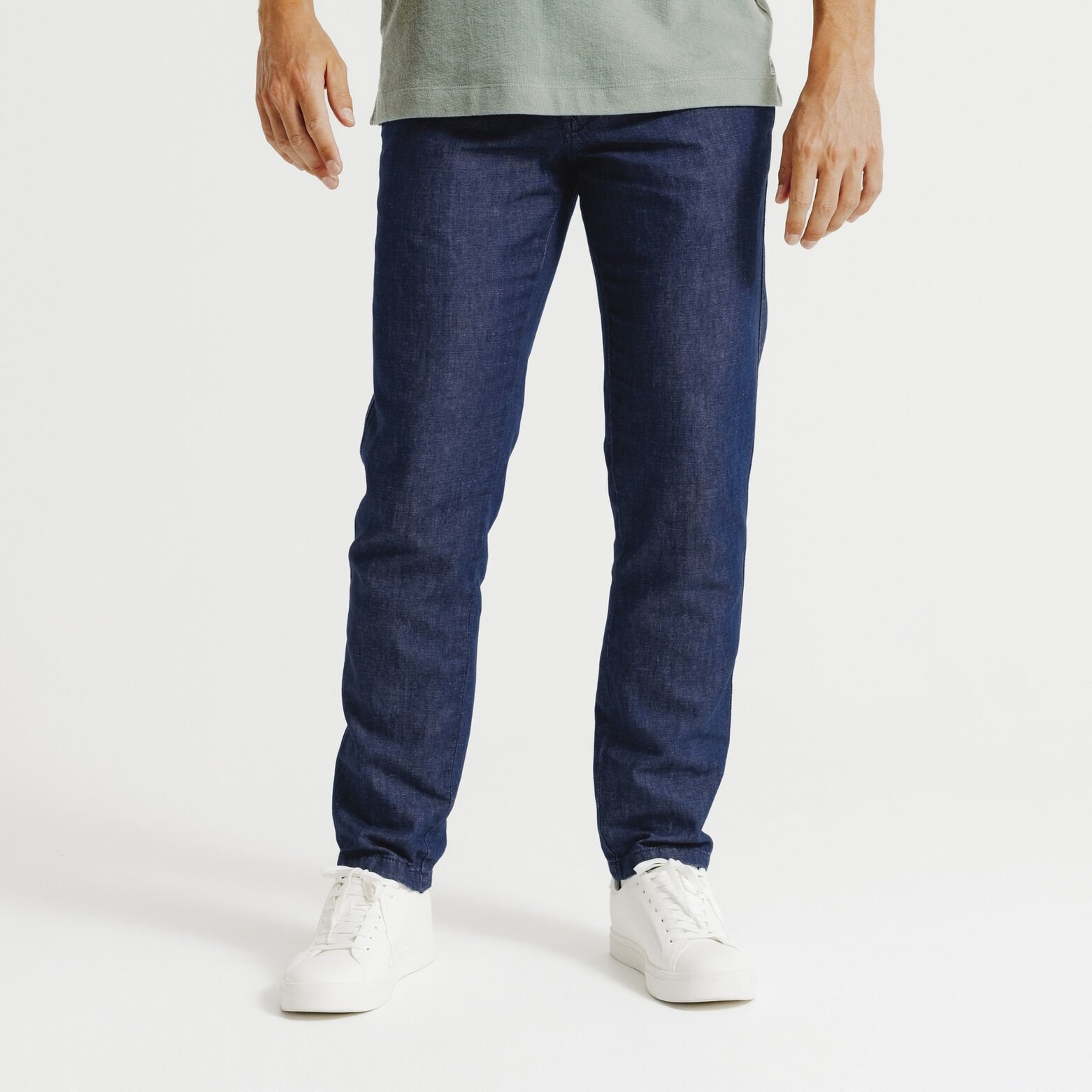 Relax jeans met linnen