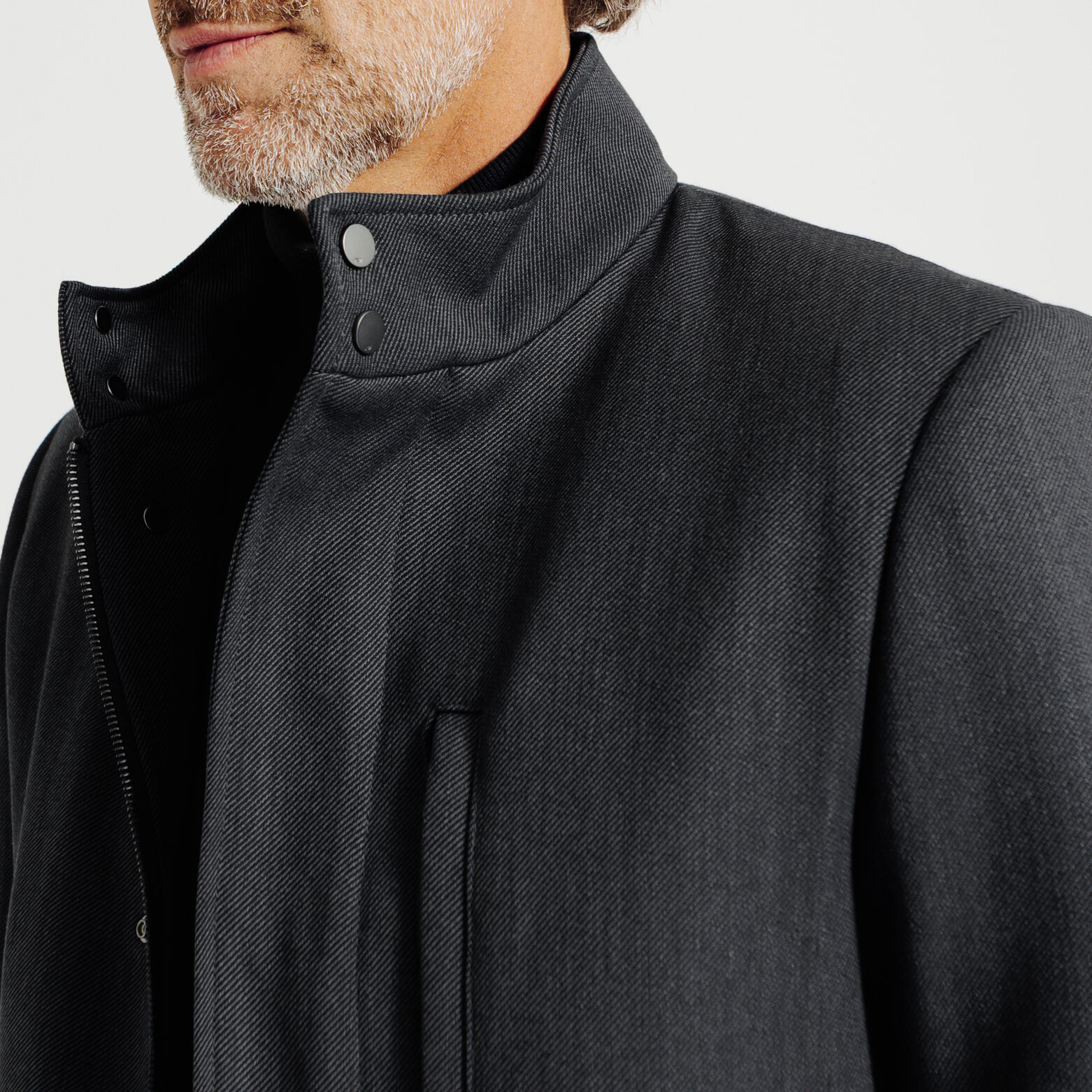 Lange wintermantel met opstaande kraag