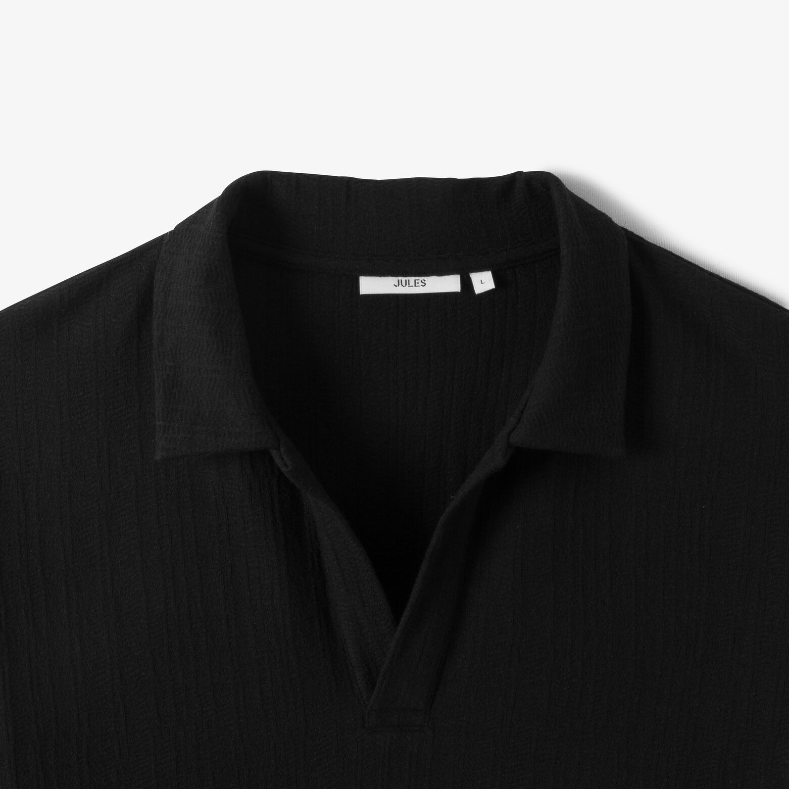 Polo korte mouwen met resortkraag in textuurstof