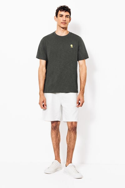 Tee shirt mati&egrave;re flamm&eacute;e broderie poitrine