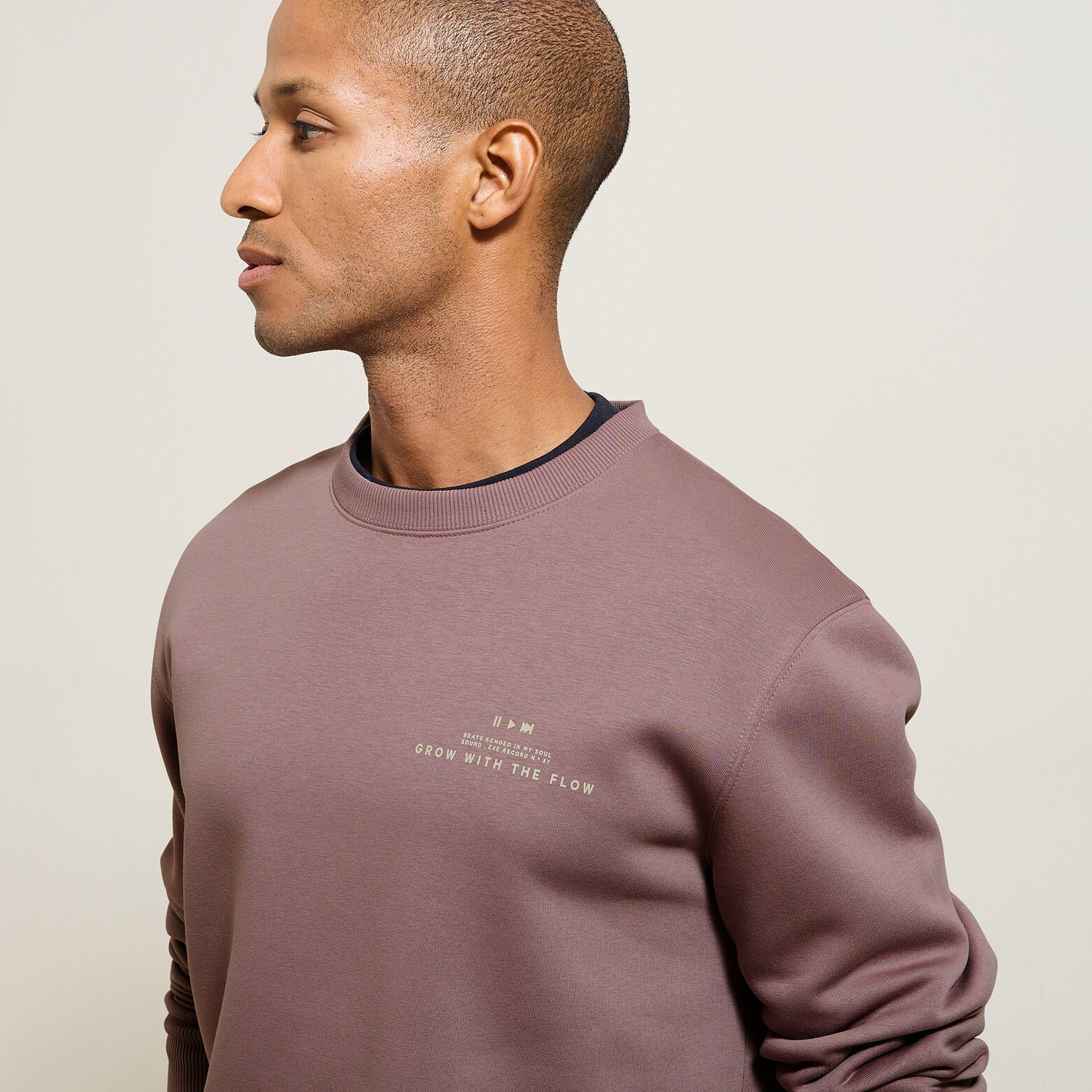 Sweat col rond imprim&eacute; devant