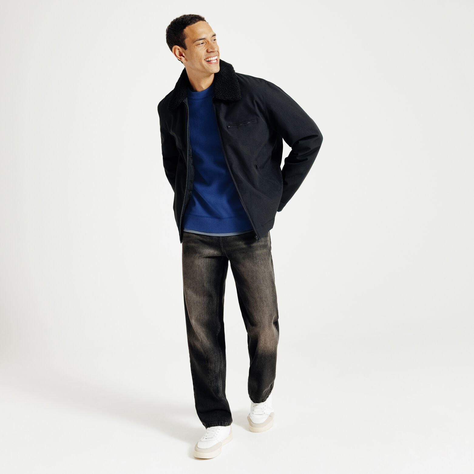 Pull col rond relax tricotage jacquard