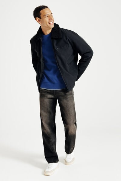 Pull col rond relax tricotage jacquard