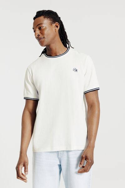 Tee shirt mati&egrave;re fantaisie contrast&eacute;