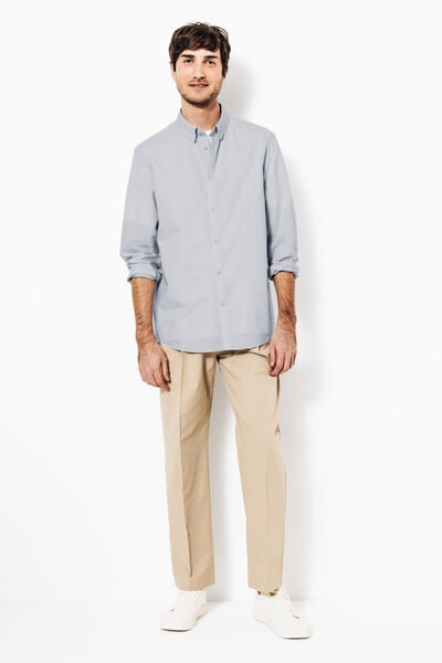 Hemd in katoen met semi Italiaanse kraag