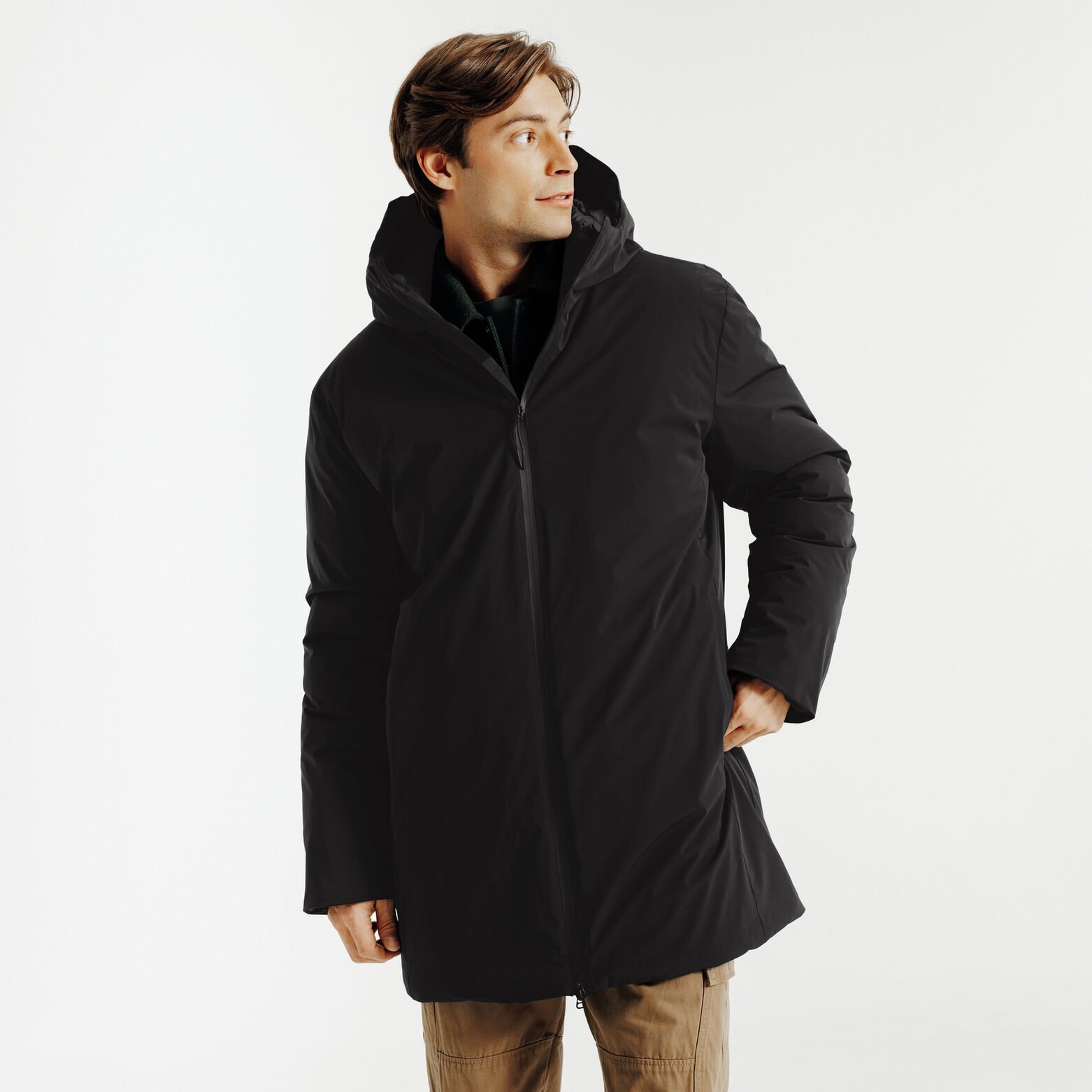 Parka longue &agrave; capuche