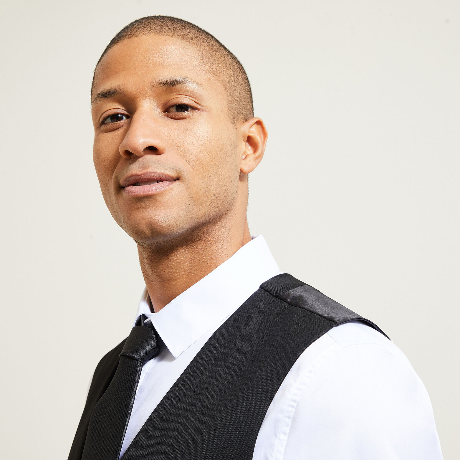 Slim effen kostuumgilet