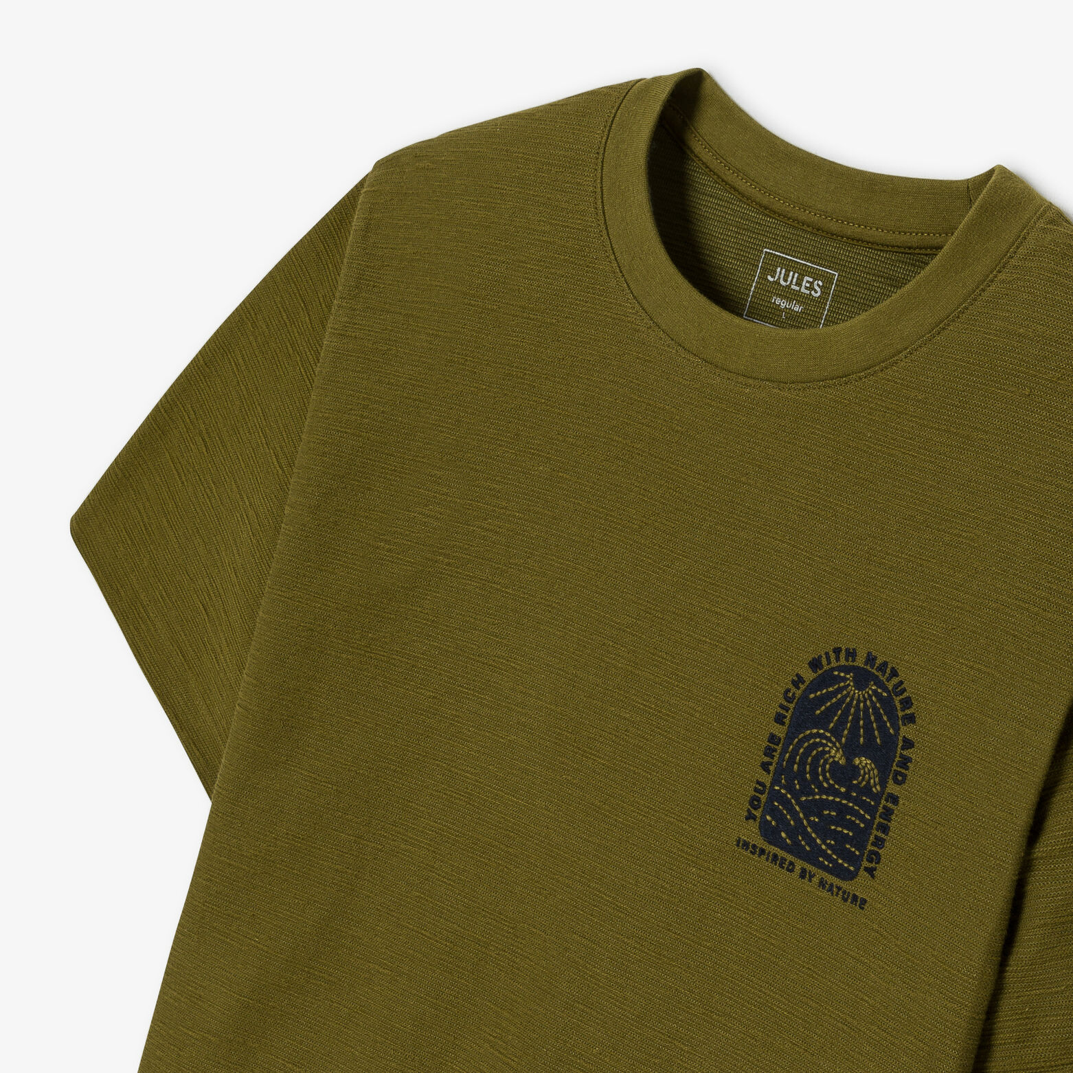 Geborduurd t-shirt in reli&euml;fstof