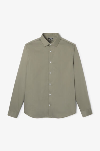Chemise sans repassage en coton unie slim