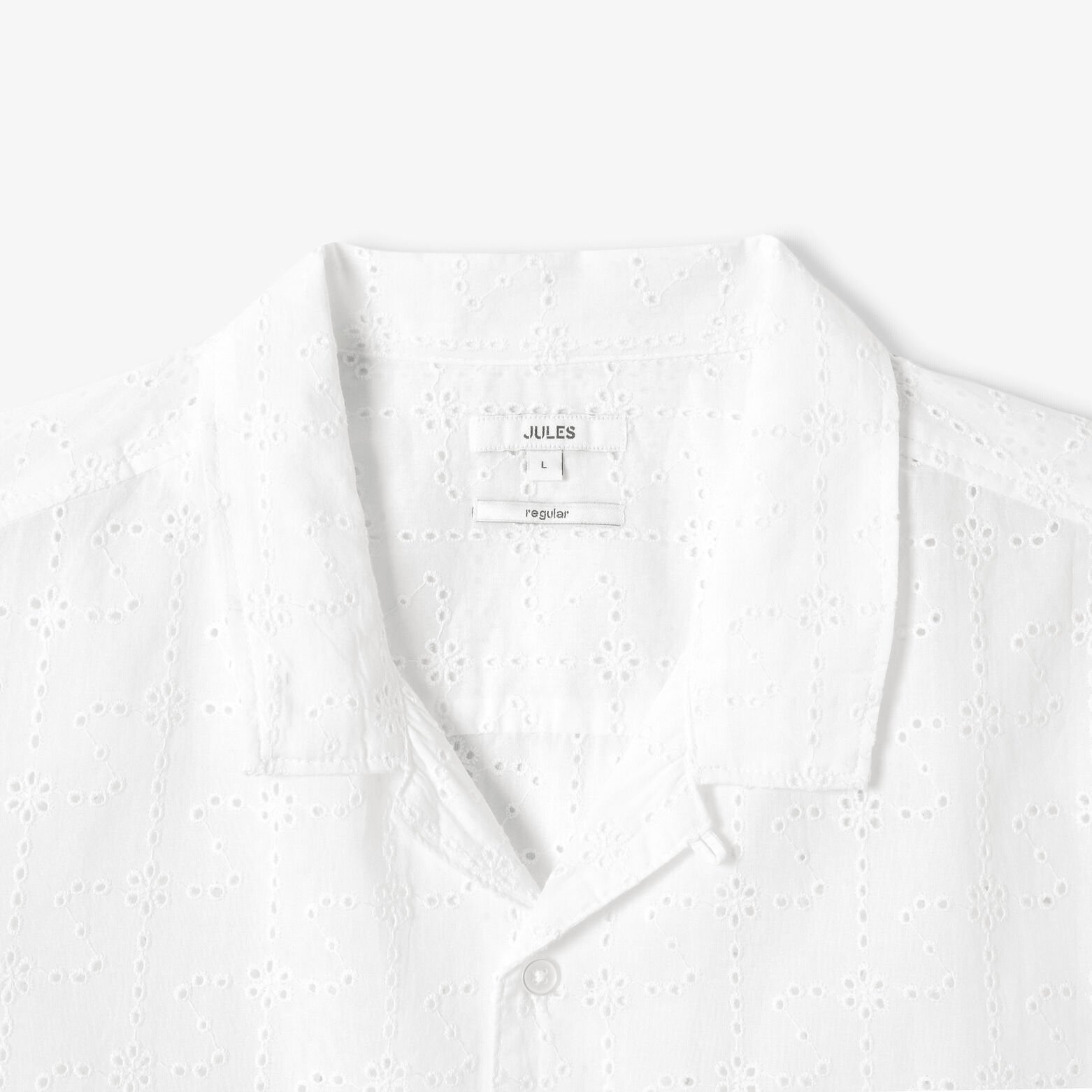 Chemisette regular en coton broderie anglaise