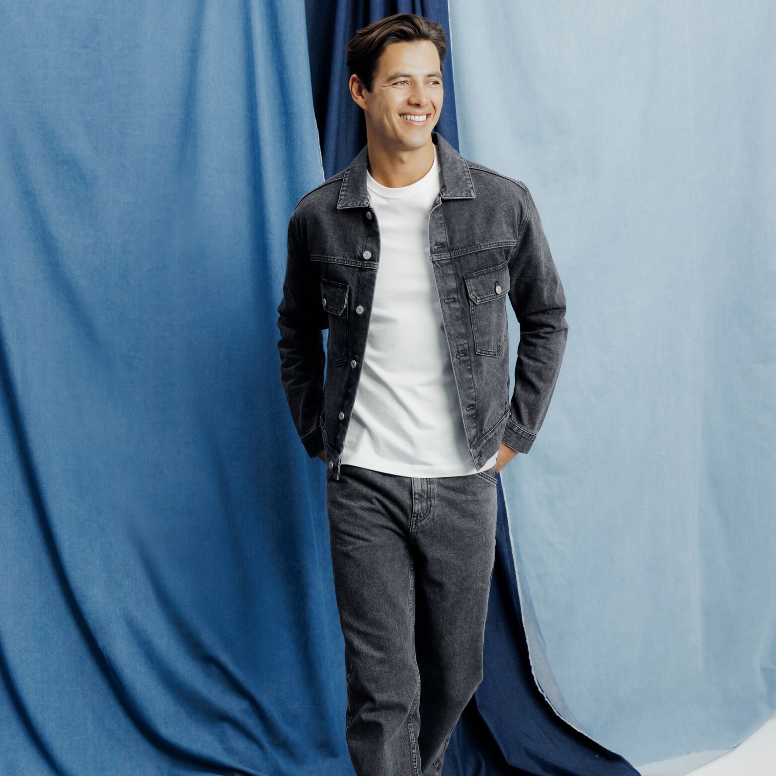 Ensemble veste en jean et jean - Noir