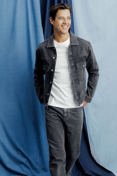 Ensemble veste en jean et jean - Noir