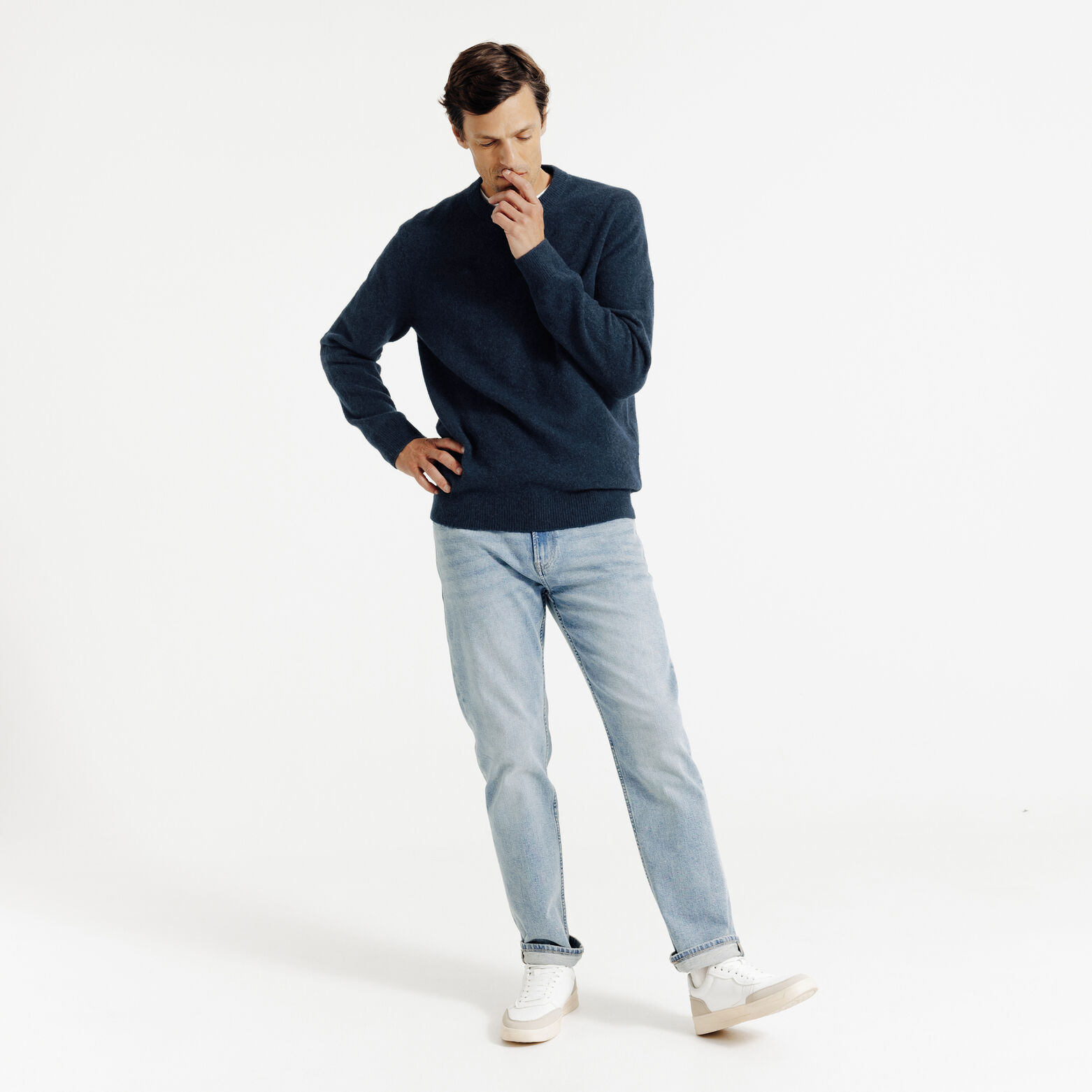 Pull col rond mousseux