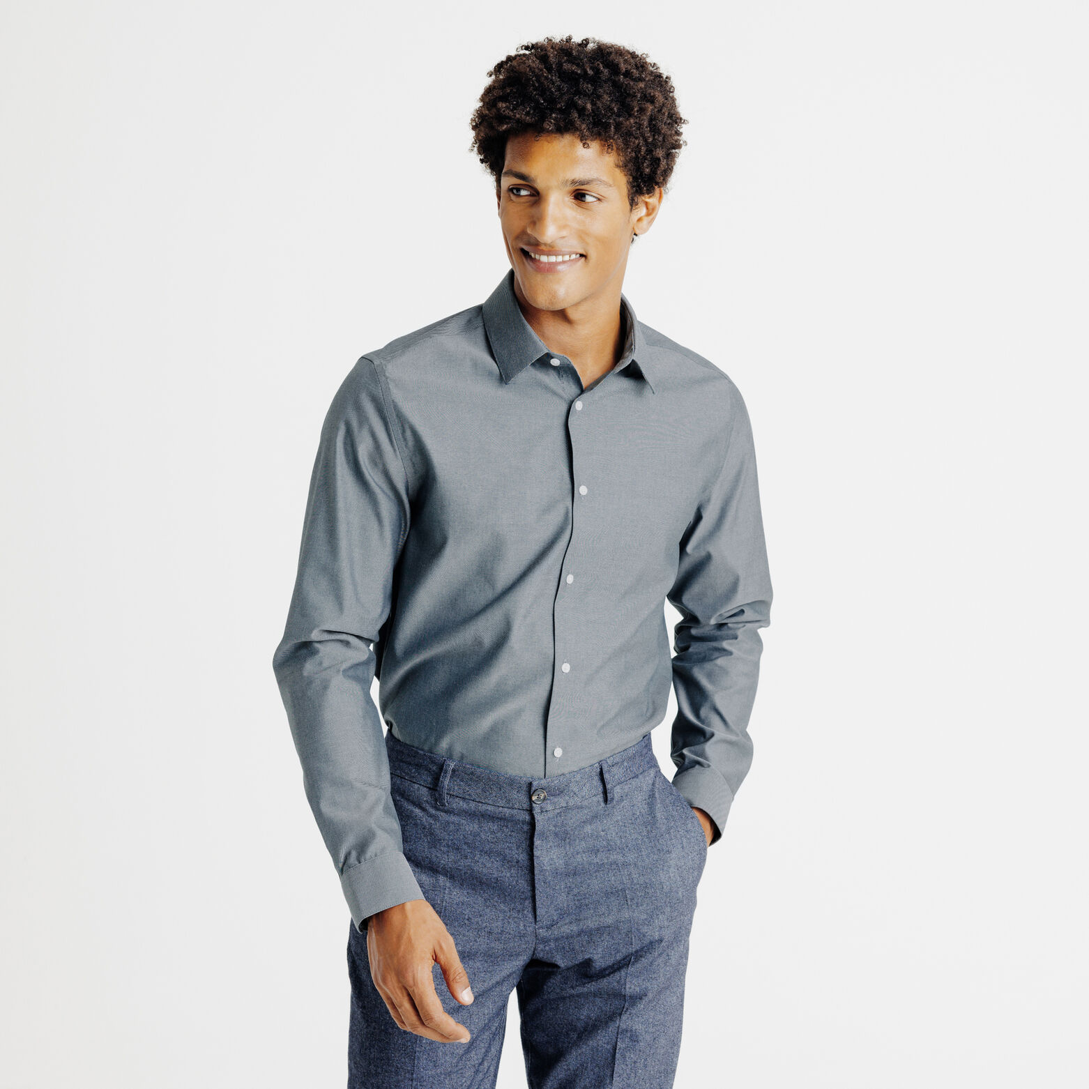 Chemise sans repassage en coton regular