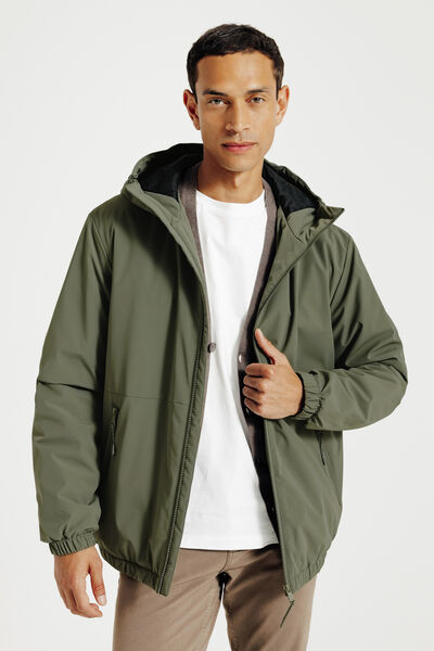 Blouson &agrave; capuche zipp&eacute;