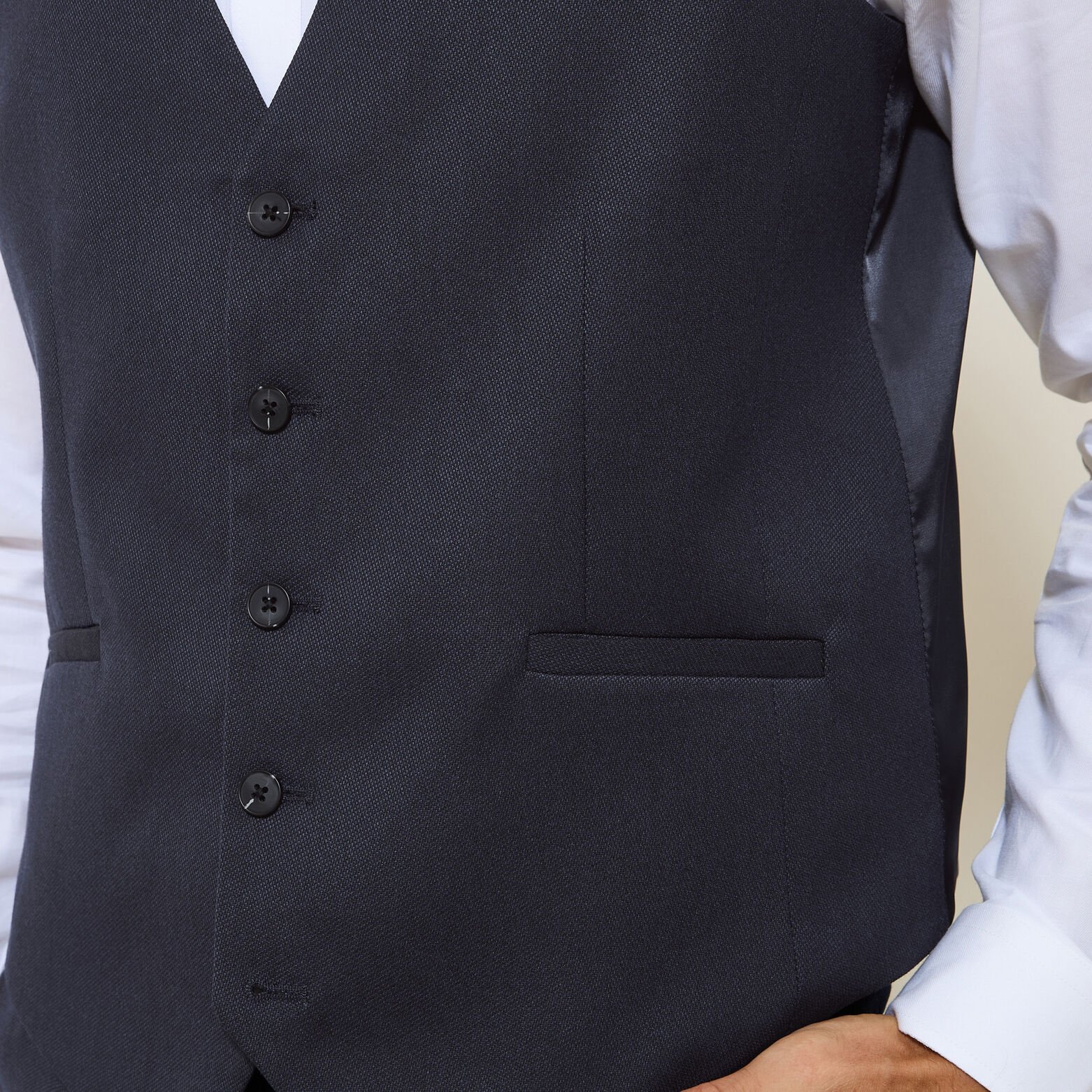 Slim effen kostuumgilet