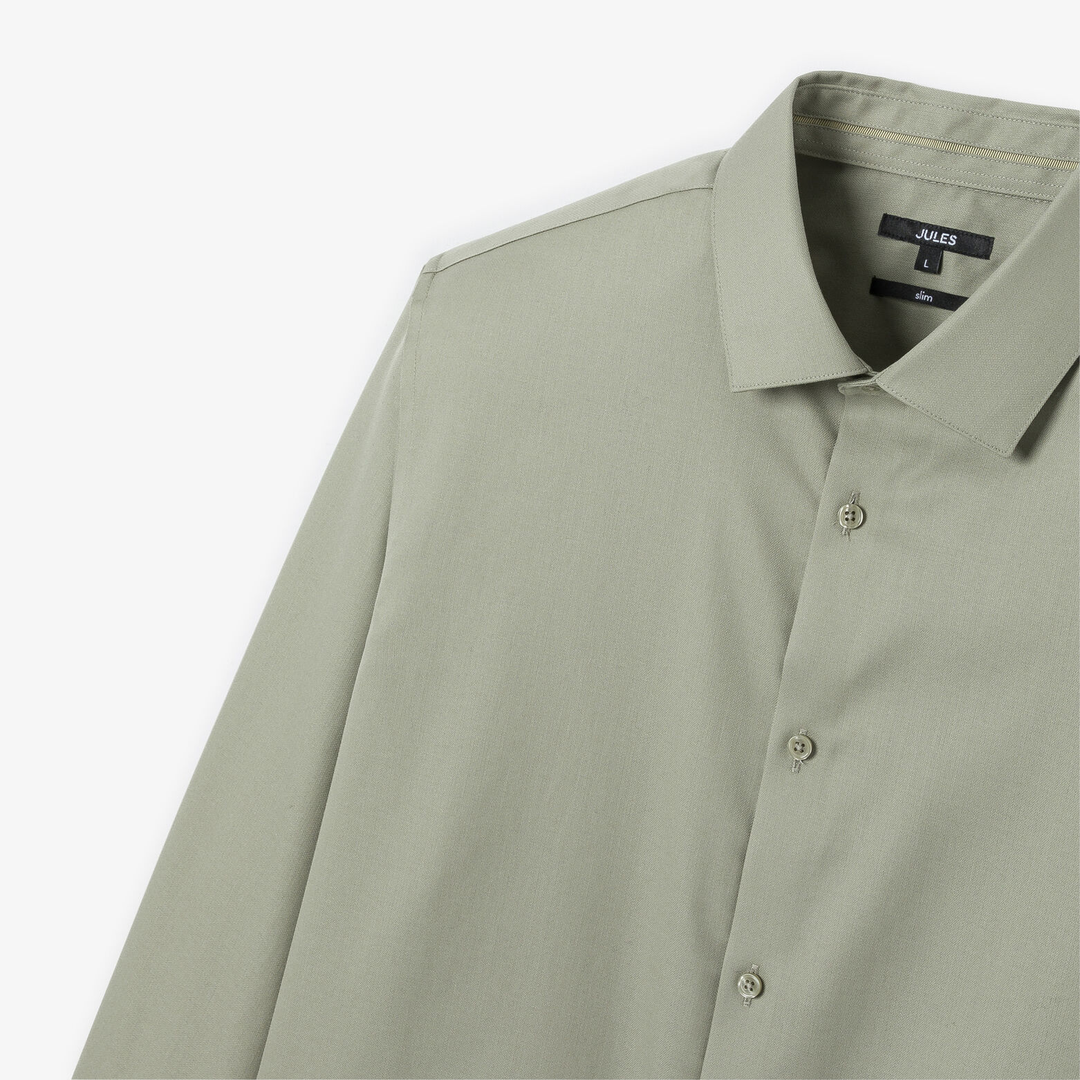 Strijkvrij slim effen hemd in katoen