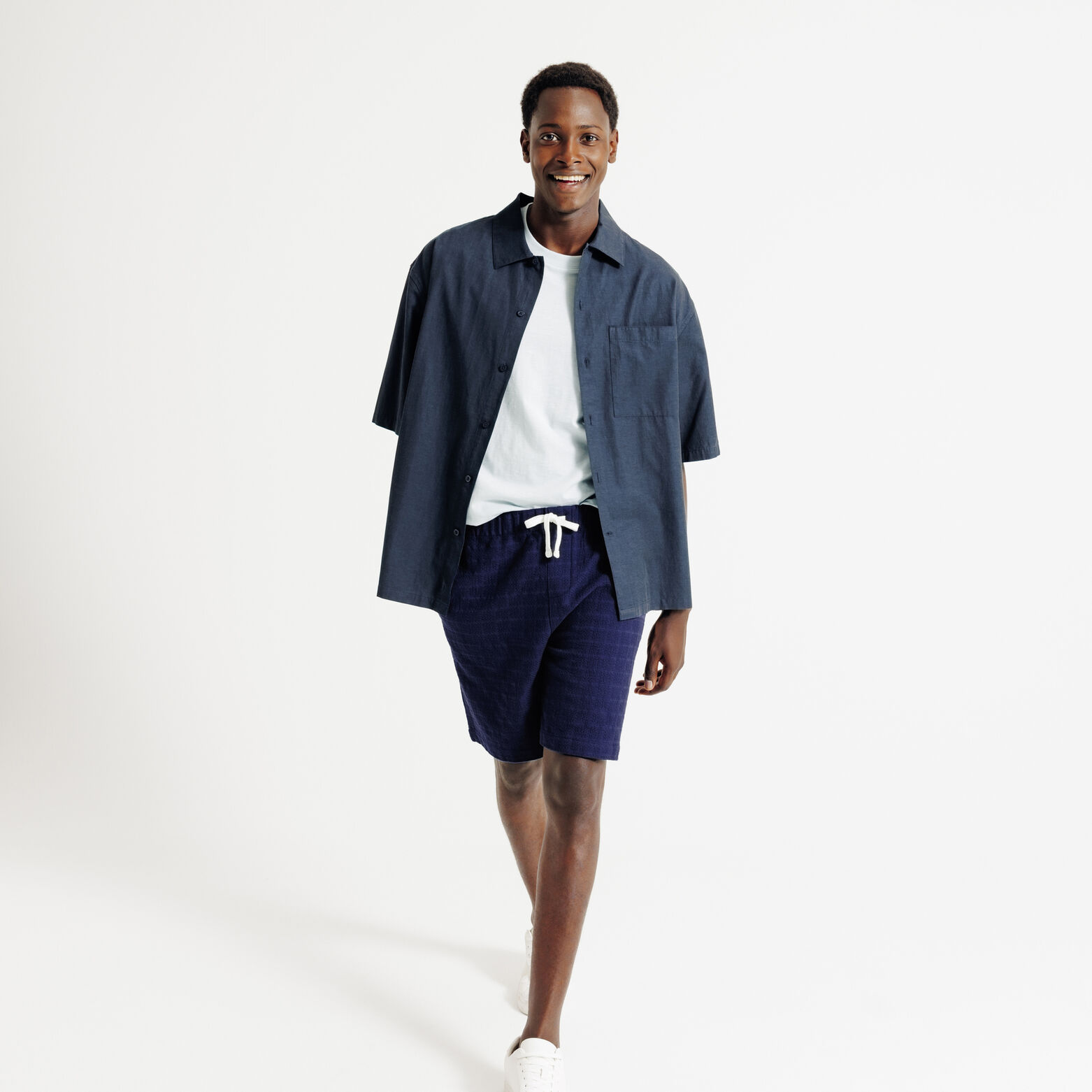 Bermuda taille &eacute;lastiqu&eacute;e uni